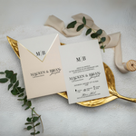 Load image into Gallery viewer, Modern Minimalist Wedding Invitations-Gold Foil Deckle Edge Envelope-IS020
