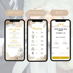 Load image into Gallery viewer, Digital Wedding Invitation &amp; RSVP - Mini Wedding Website - Tropical - Modern - Personalised Electronic Mobile Invite-WWS-003
