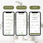 Load image into Gallery viewer, Digital Wedding Invitation &amp; RSVP - Mini Wedding Website - Tropical - Modern - Personalised Electronic Mobile Invite-WWS-008
