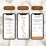 Load image into Gallery viewer, Digital Wedding Invitation &amp; RSVP - Mini Wedding Website - Tropical - Modern - Personalised Electronic Mobile Invite-WWS-005
