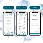 Load image into Gallery viewer, Digital Wedding Invitation &amp; RSVP - Mini Wedding Website - Tropical - Modern - Personalised Electronic Mobile Invite-WWS-006
