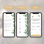 Load image into Gallery viewer, Digital Wedding Invitation &amp; RSVP - Mini Wedding Website - Tropical - Modern - Personalised Electronic Mobile Invite-WWS-001
