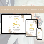Load image into Gallery viewer, Digital Wedding Invitation &amp; RSVP - Mini Wedding Website - Tropical - Modern - Personalised Electronic Mobile Invite-WWS-003

