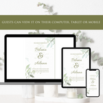 Load image into Gallery viewer, Digital Wedding Invitation &amp; RSVP - Mini Wedding Website - Tropical - Modern - Personalised Electronic Mobile Invite-WWS-008
