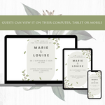 Load image into Gallery viewer, Digital Wedding Invitation &amp; RSVP - Mini Wedding Website - Tropical - Modern - Personalised Electronic Mobile Invite-WWS-007
