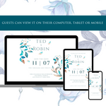 Load image into Gallery viewer, Digital Wedding Invitation &amp; RSVP - Mini Wedding Website - Tropical - Modern - Personalised Electronic Mobile Invite-WWS-006
