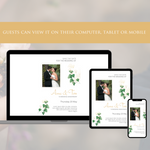 Load image into Gallery viewer, Digital Wedding Invitation &amp; RSVP - Mini Wedding Website - Tropical - Modern - Personalised Electronic Mobile Invite-WWS-001

