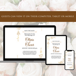 Load image into Gallery viewer, Digital Wedding Invitation &amp; RSVP - Mini Wedding Website - Tropical - Modern - Personalised Electronic Mobile Invite-WWS-005
