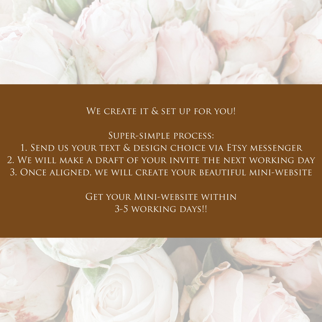 Digital Wedding Invitation & RSVP - Mini Wedding Website - Tropical - Modern - Personalised Electronic Mobile Invite-WWS-005