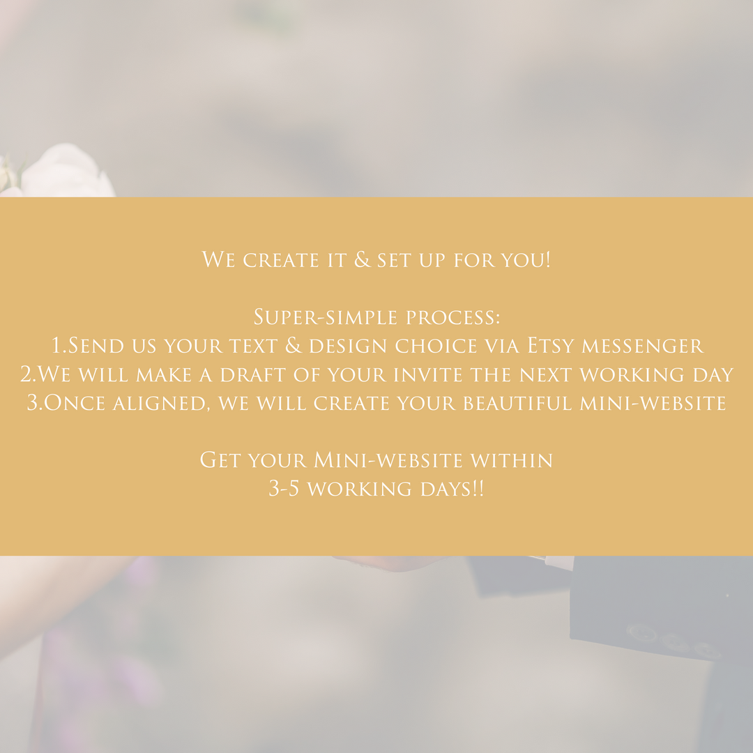 Digital Wedding Invitation & RSVP - Mini Wedding Website - Tropical - Modern - Personalised Electronic Mobile Invite-WWS-001
