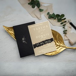Load image into Gallery viewer, Gold-Edged Foil Printed Dual-Tone Invitation - The Regal Harmony of Black and Gold- IS-031
