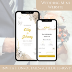 Load image into Gallery viewer, Digital Wedding Invitation &amp; RSVP - Mini Wedding Website - Tropical - Modern - Personalised Electronic Mobile Invite-WWS-003
