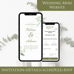 Load image into Gallery viewer, Digital Wedding Invitation &amp; RSVP - Mini Wedding Website - Tropical - Modern - Personalised Electronic Mobile Invite-WWS-008
