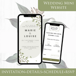 Load image into Gallery viewer, Digital Wedding Invitation &amp; RSVP - Mini Wedding Website - Tropical - Modern - Personalised Electronic Mobile Invite-WWS-007
