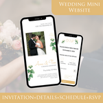 Load image into Gallery viewer, Digital Wedding Invitation &amp; RSVP - Mini Wedding Website - Tropical - Modern - Personalised Electronic Mobile Invite-WWS-001
