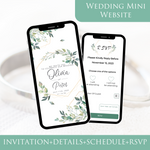 Load image into Gallery viewer, Digital Wedding Invitation &amp; RSVP - Mini Wedding Website - Tropical - Modern - Personalised Electronic Mobile Invite-WWS-004

