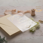 Load image into Gallery viewer, Modern Wedding Invitation Acrylic Clear Gold Classic Luxurious Design Transparent Invite with Envelope Engagement Anniversary Invite Card - IS-008

