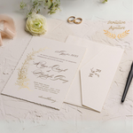 Load image into Gallery viewer, Wedding Invitation, Paper Invitations, Paper Gold Invitations, Minimalist Design, Letter Paper Invitation, Wedding Invitation Set - IS-018

