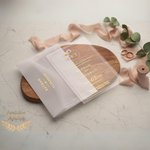 Load image into Gallery viewer, Summer Wedding Invitation Clear Acrylic Card Floral Daisy Minimalist Marriage Invite with Envelope and Wax Stamp Personalized Invitation - IS-009
