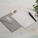Load image into Gallery viewer, Wedding Invitation with minimalist design custom wax seal black invitation uniqe design silver foil , Formal Royal Wedding Invitation Set - IS-011
