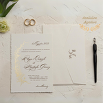 Load image into Gallery viewer, Wedding Invitation, Paper Invitations, Paper Gold Invitations, Minimalist Design, Letter Paper Invitation, Wedding Invitation Set - IS-018
