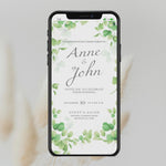 Load and play video in Gallery viewer, Digital Wedding Invitation &amp; RSVP - Mini Wedding Website - Tropical - Modern - Personalised Electronic Mobile Invite-WWS-013
