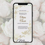 Load and play video in Gallery viewer, Digital Wedding Invitation &amp; RSVP - Mini Wedding Website - Tropical - Modern - Personalised Electronic Mobile Invite-WWS-005
