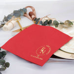 Load image into Gallery viewer, Personalized Airlaid Napkin with Gold Foil, Linen-like Napkin, Custom Dinner Napkin 16&#39;x16&#39; - NPKN-07
