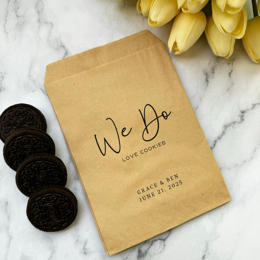 We do love Cookies Craft Bag - Wedding Craft Favor Cookie Bag, Wedding Favor Bag, Craft Favor Bag, Cookie Bag - BAG-005